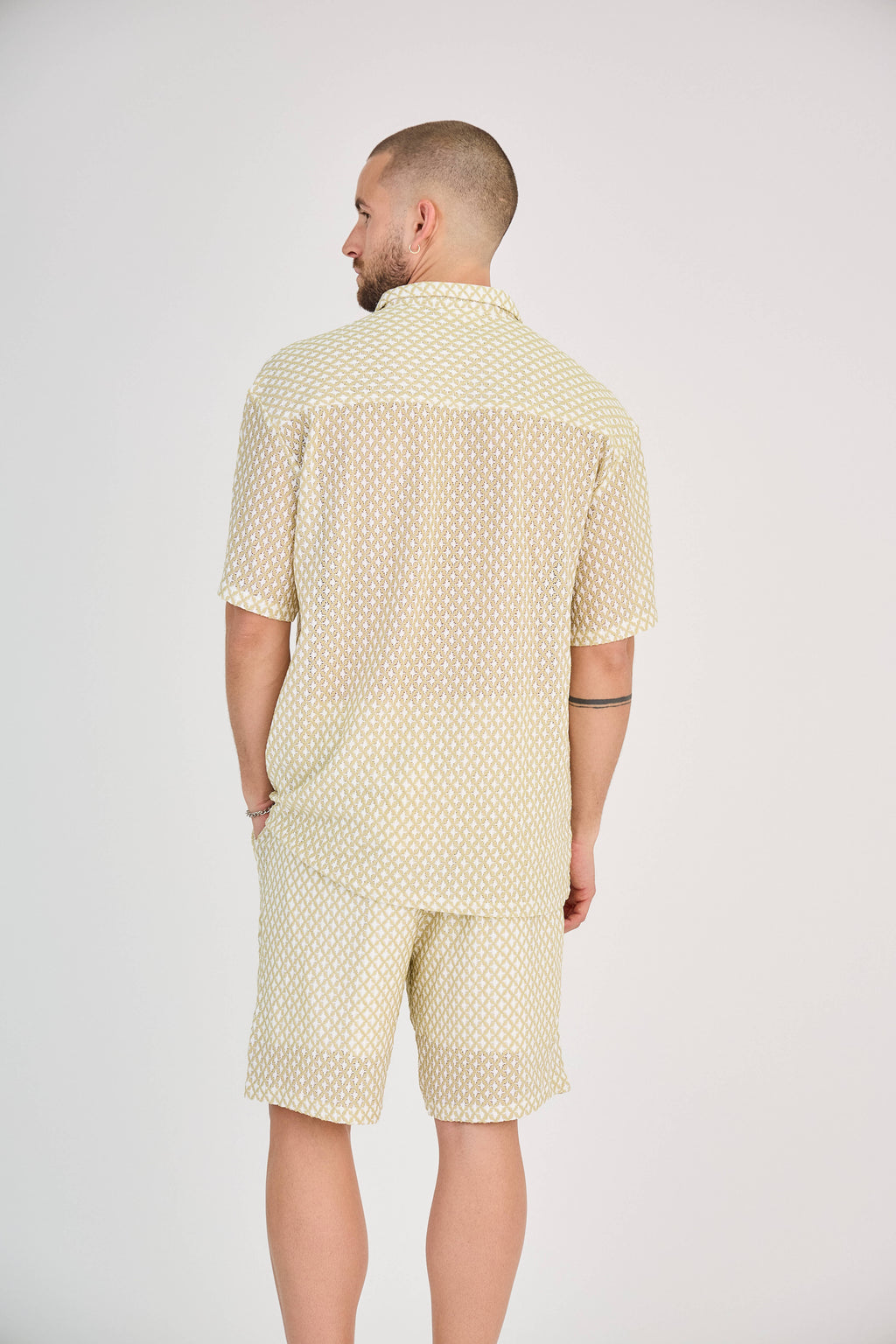 Diamond Shirt &amp; Shorts Set - Camel