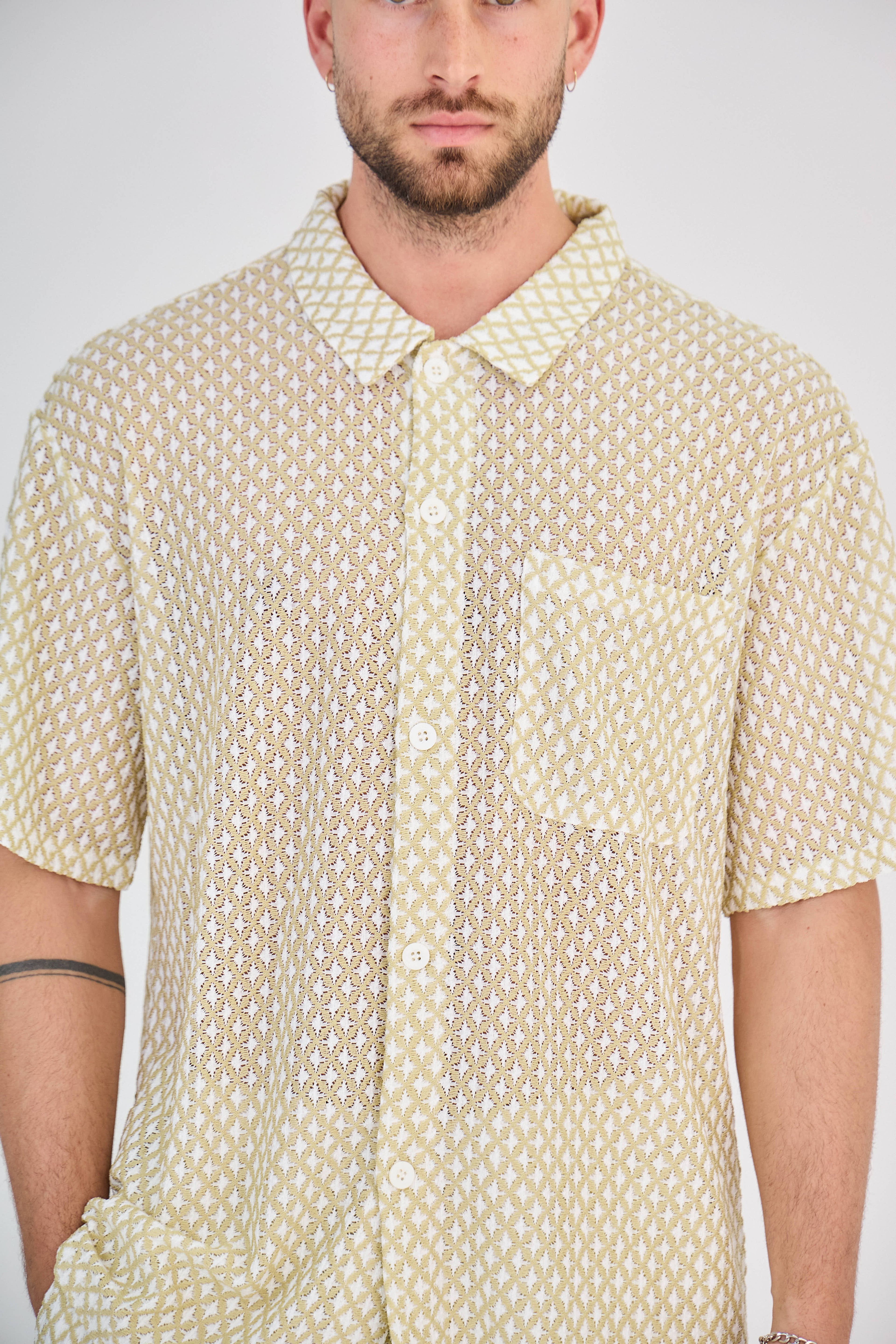 Diamond Shirt &amp; Shorts Set - Camel