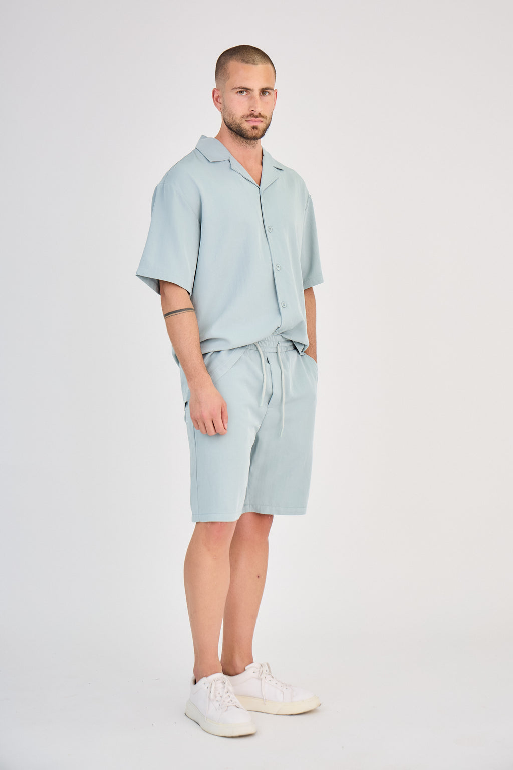 Fluid Shirt &amp; Shorts Set - Turquoise