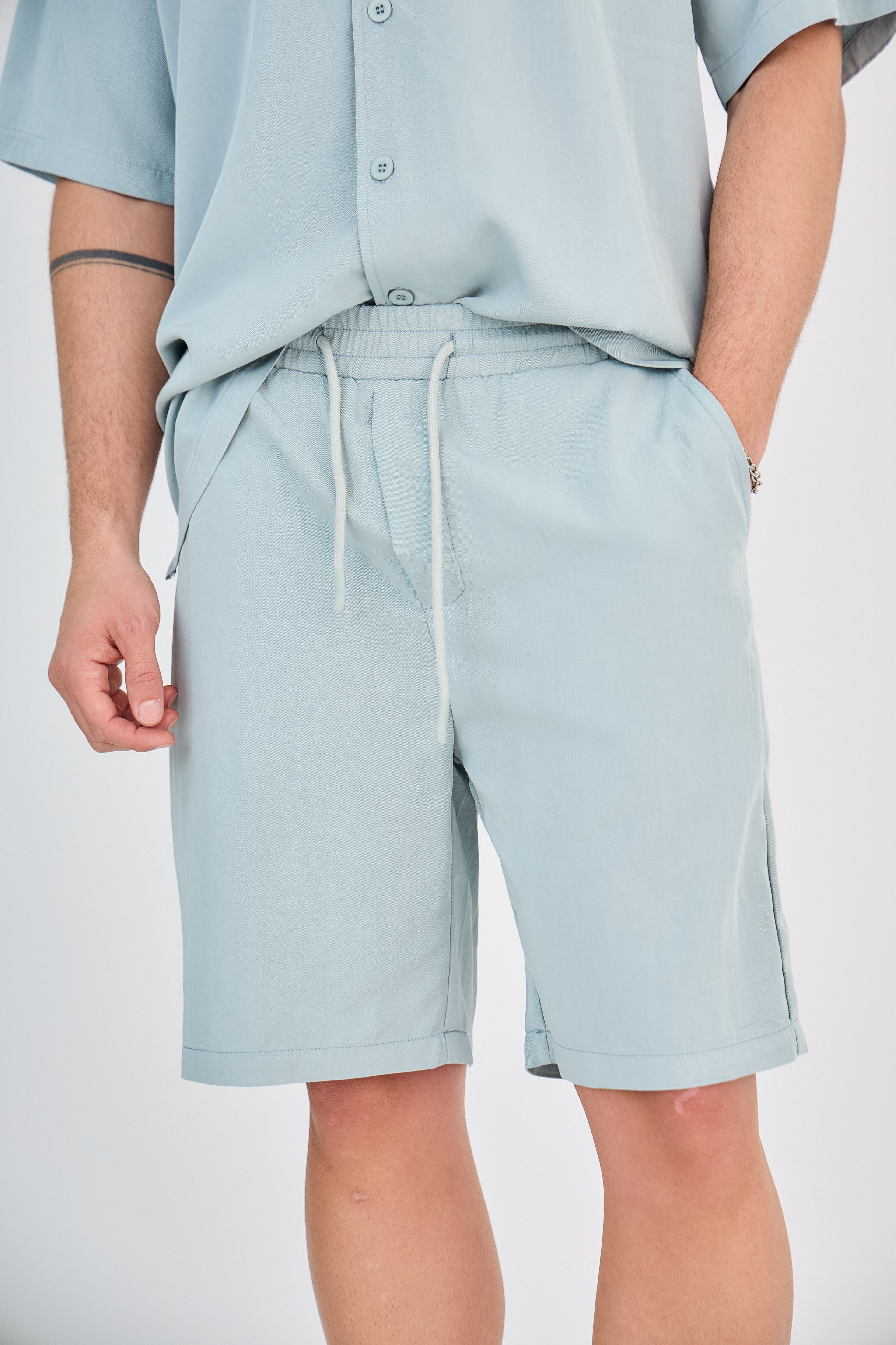 Ensemble Fluide Chemise & Short - Turquoise