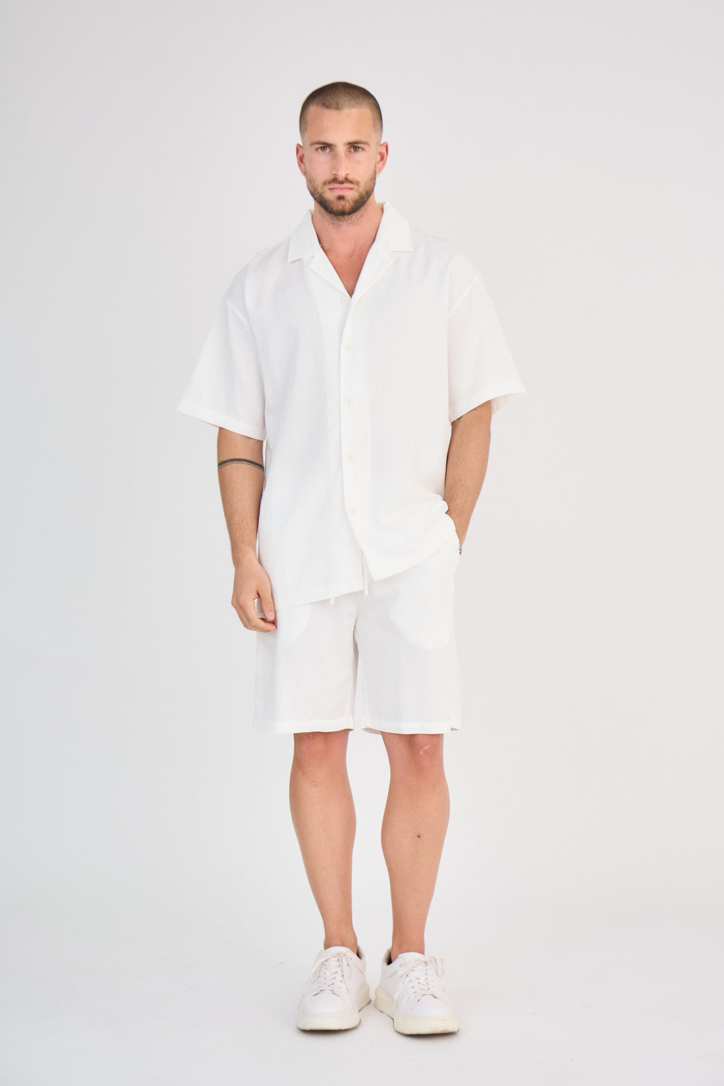 Fluid Shirt &amp; Shorts Set - Light Blue