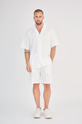 Fluid Shirt &amp; Shorts Set - White