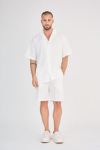 Fluid Shirt &amp; Shorts Set - Light Blue