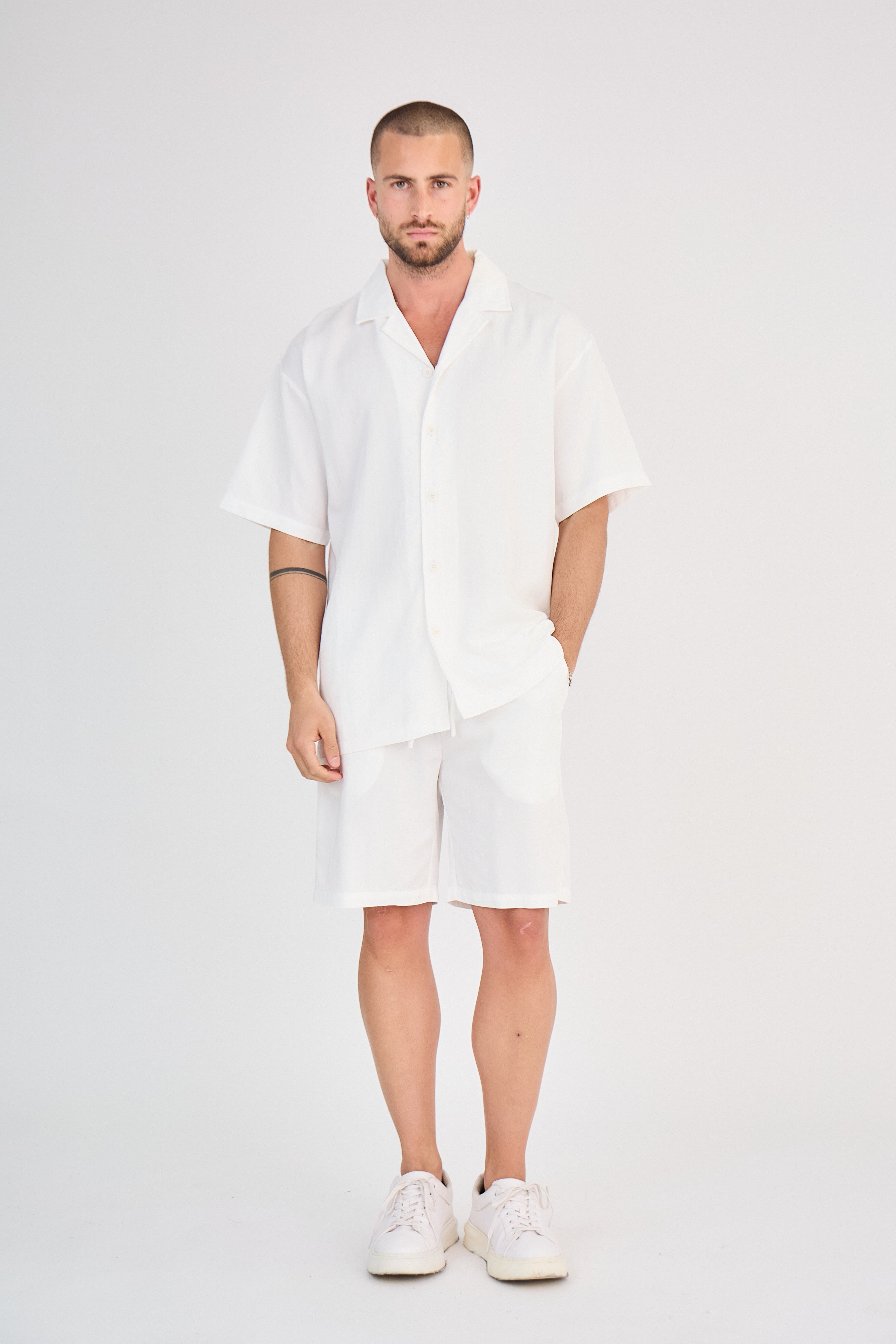 Ensemble Fluide Chemise & Short - Beige