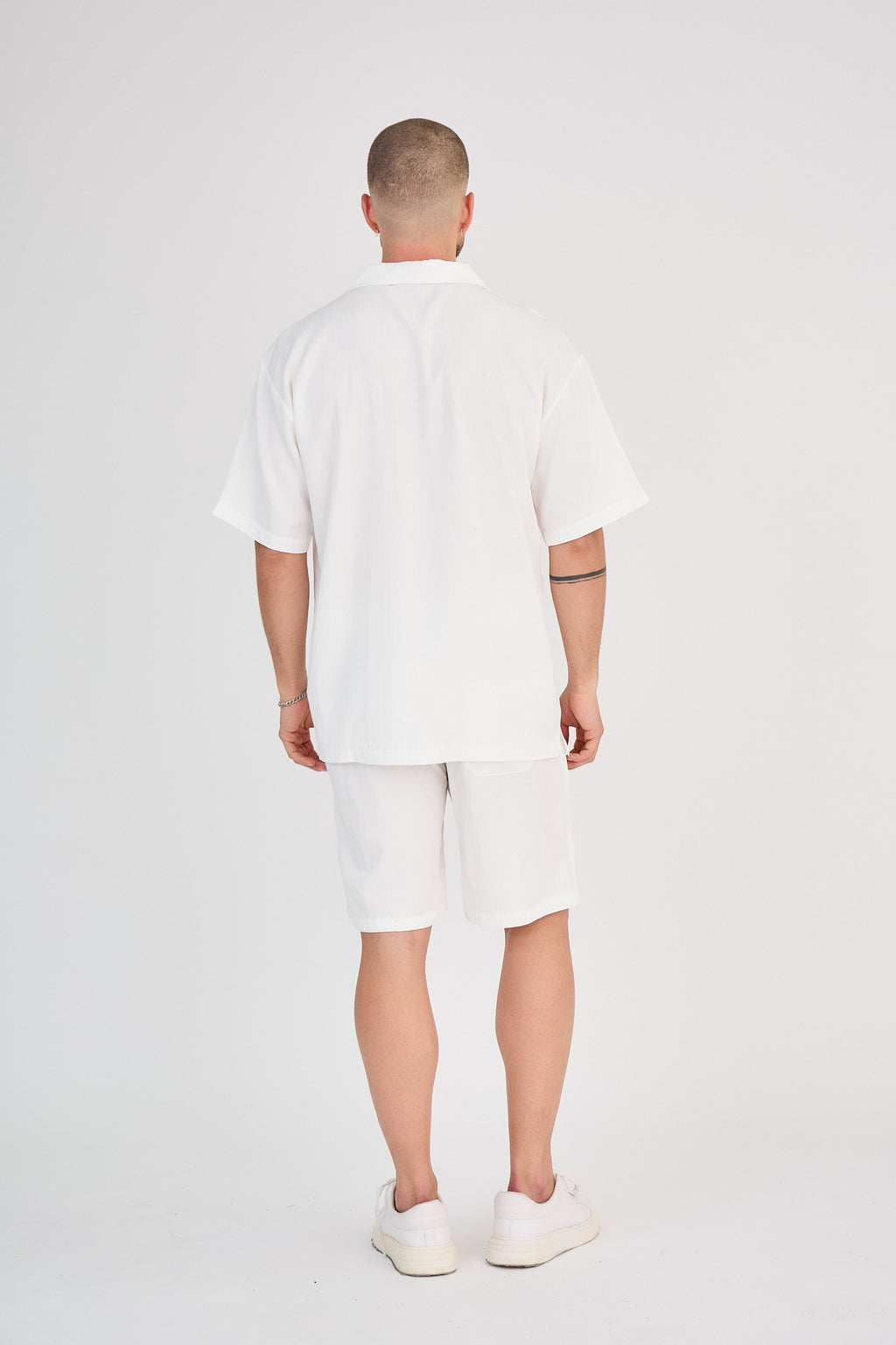 Fluid Shirt &amp; Shorts Set - White