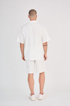 Fluid Shirt &amp; Shorts Set - White