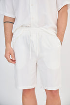 Fluid Shirt &amp; Shorts Set - White