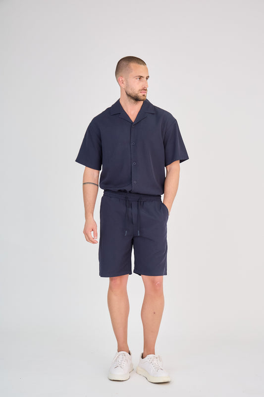 Ensemble Fluide Chemise & Short - Marine