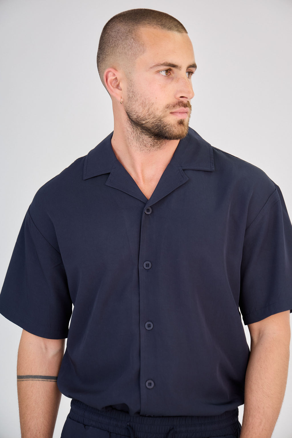 Fluid Shirt &amp; Shorts Set - Navy
