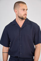 Fluid Shirt &amp; Shorts Set - Navy