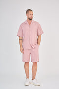 Fluid Shirt &amp; Shorts Set - Pink