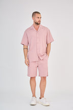 Fluid Shirt &amp; Shorts Set - Light Blue