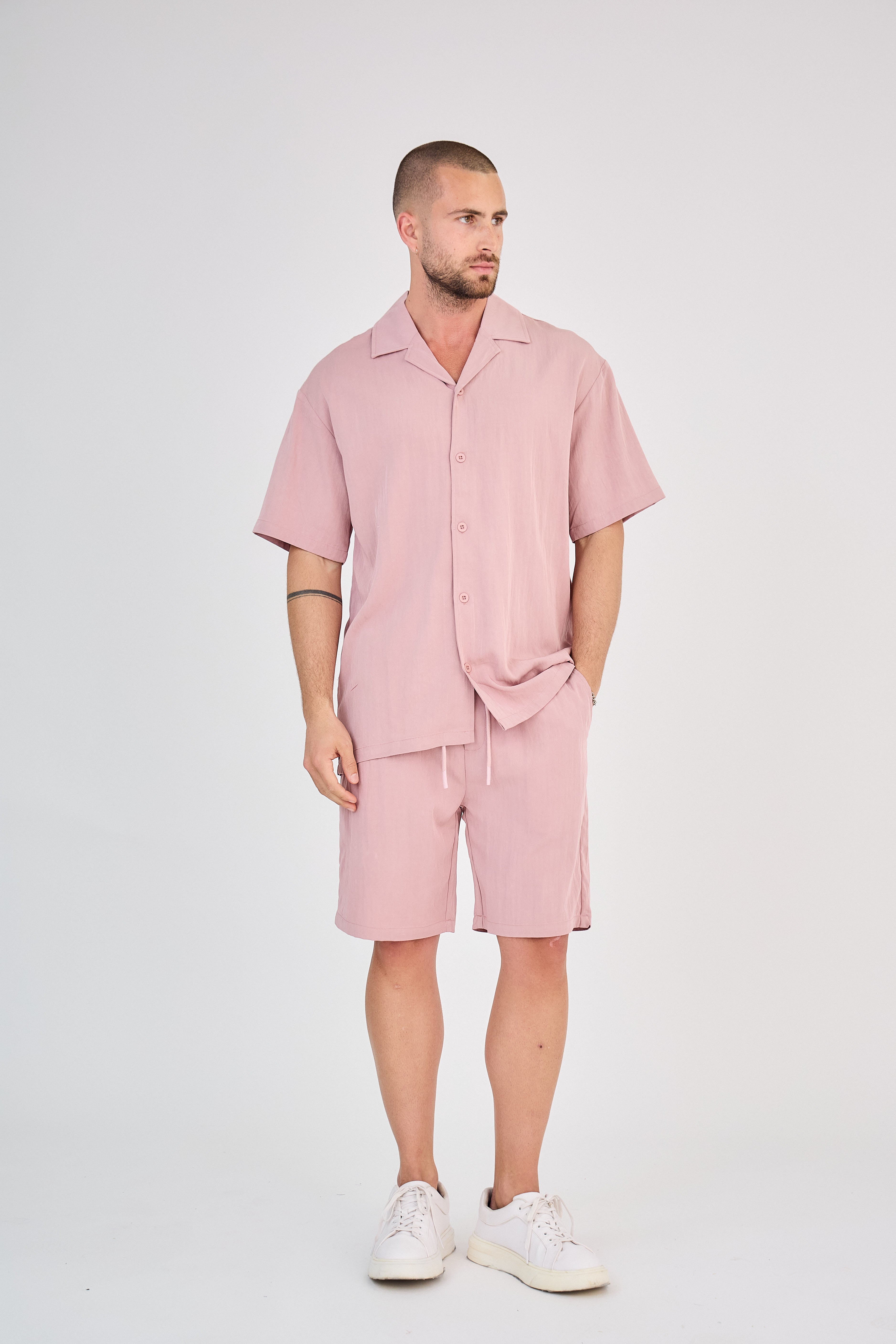 Ensemble Fluide Chemise & Short - Beige