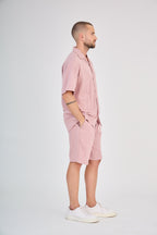 Fluid Shirt &amp; Shorts Set - Pink
