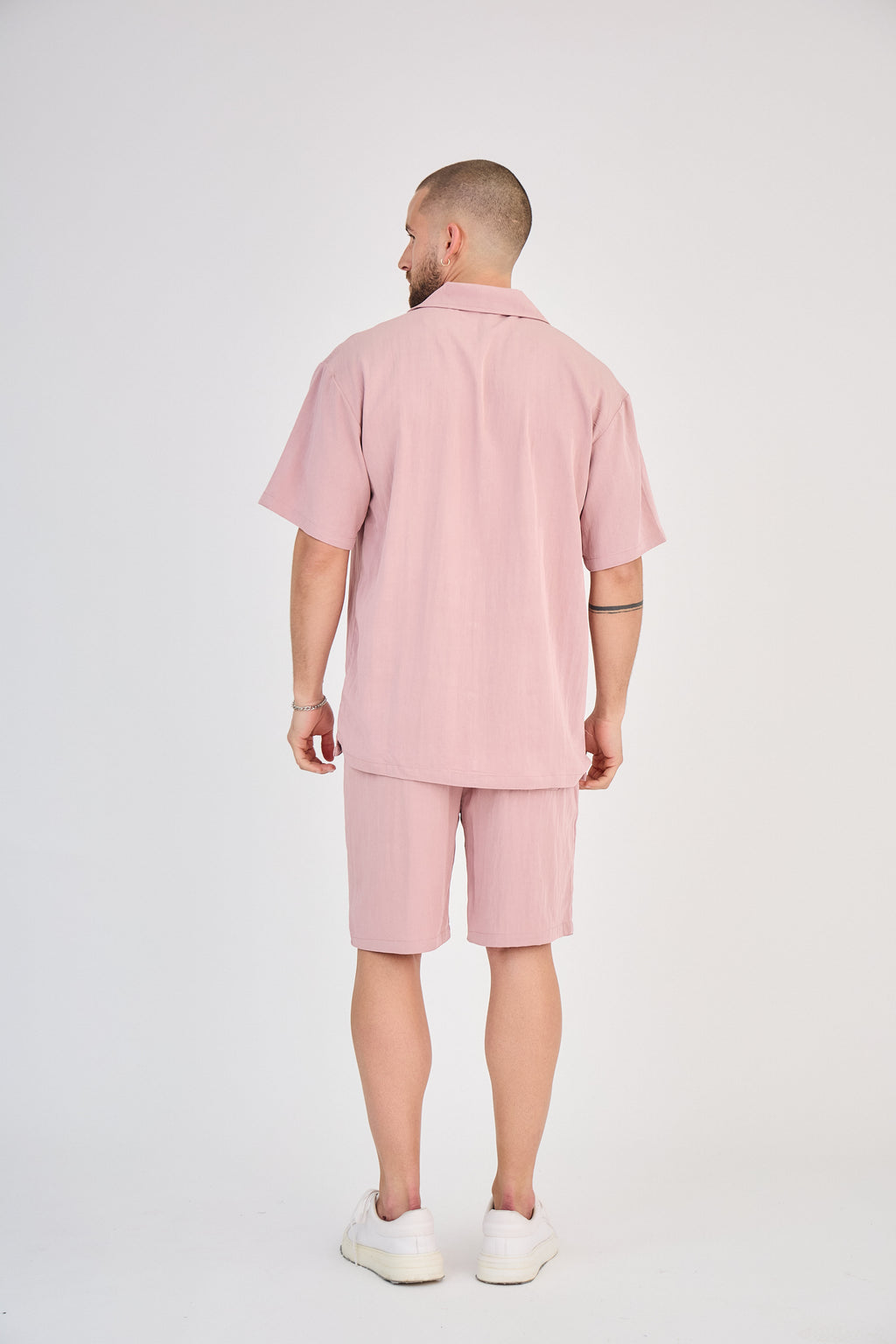 Fluid Shirt &amp; Shorts Set - Pink