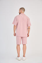 Fluid Shirt &amp; Shorts Set - Pink