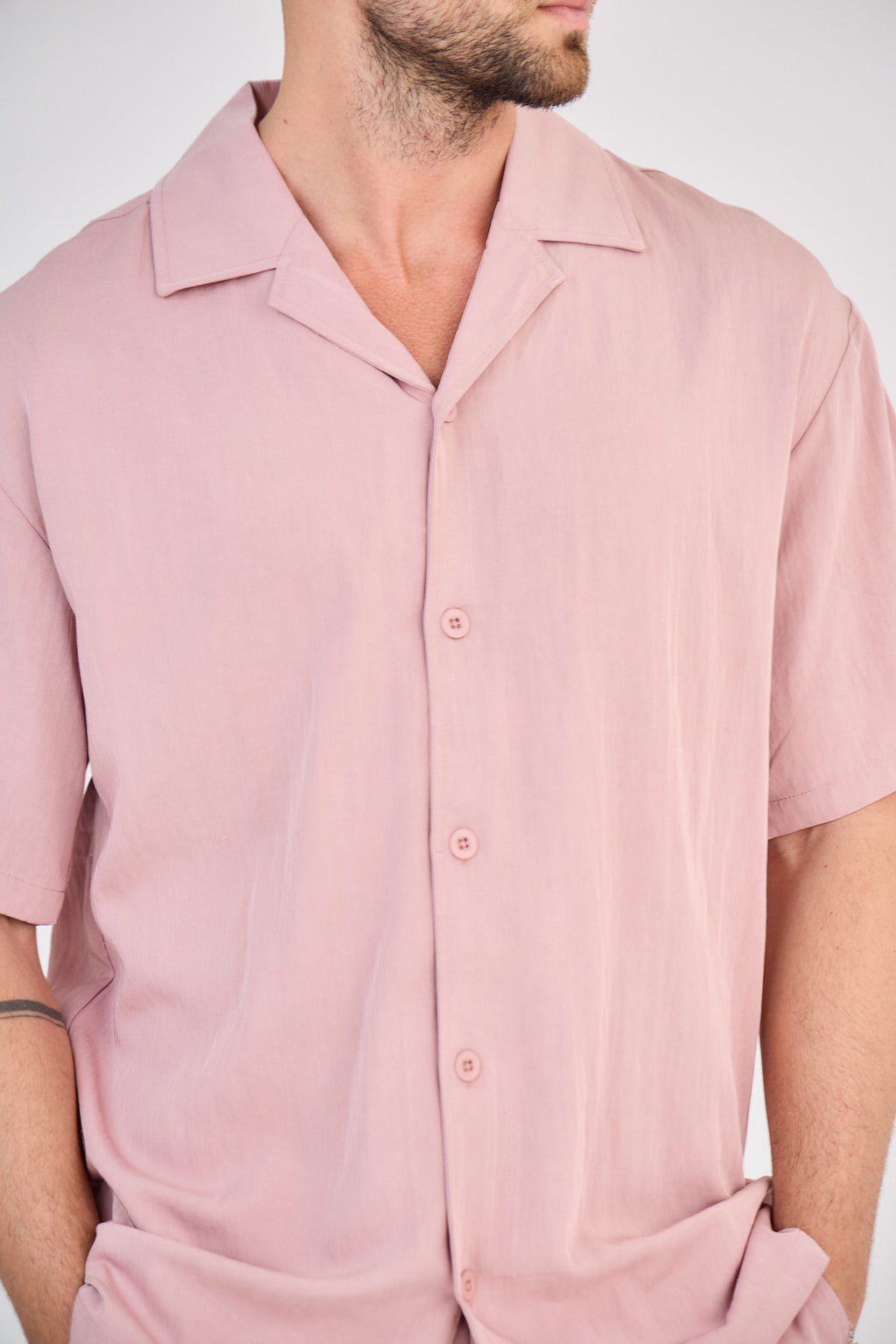 Fluid Shirt &amp; Shorts Set - Pink