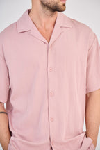 Fluid Shirt &amp; Shorts Set - Pink