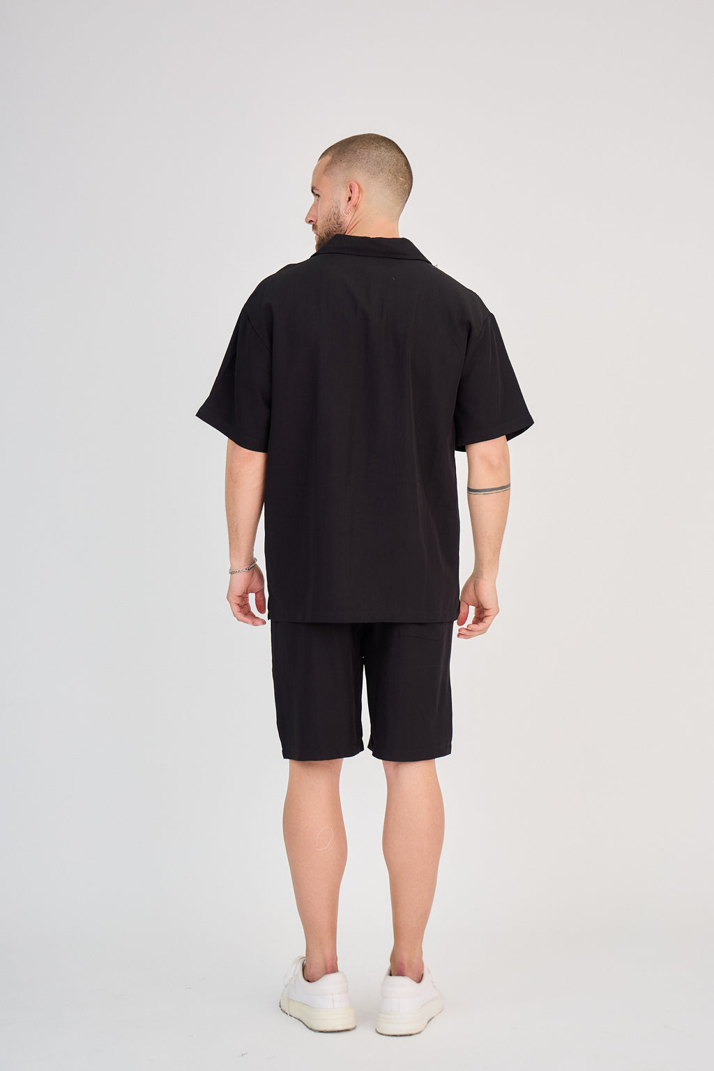 Fluid Shirt &amp; Shorts Set - Black