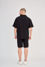 Fluid Shirt &amp; Shorts Set - Black