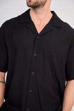 Fluid Shirt &amp; Shorts Set - Black