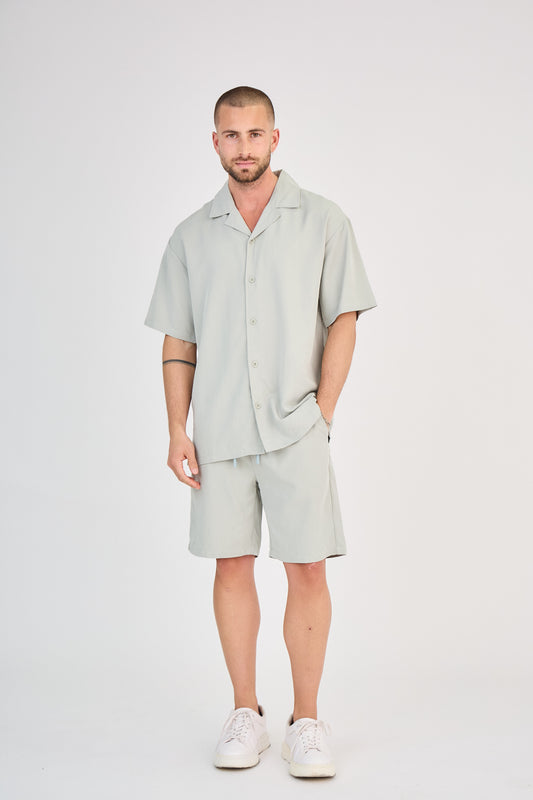 Ensemble Fluide Chemise & Short - Vert Clair