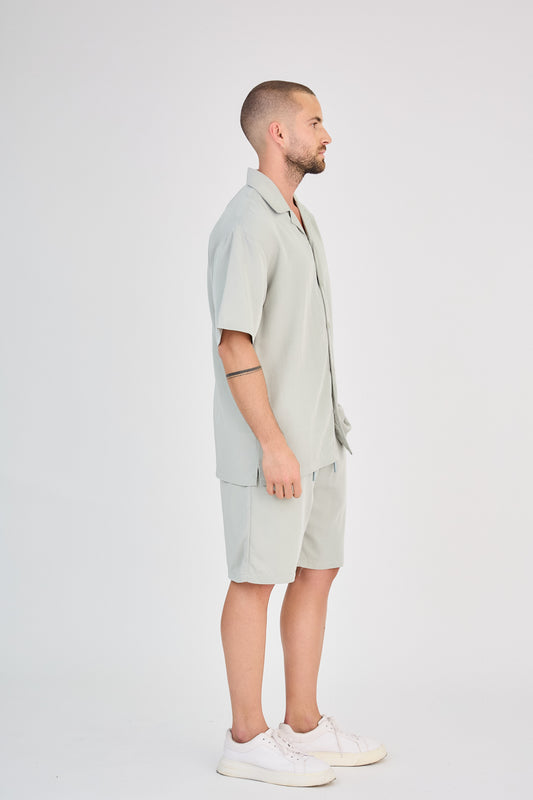 Ensemble Fluide Chemise & Short - Vert Clair