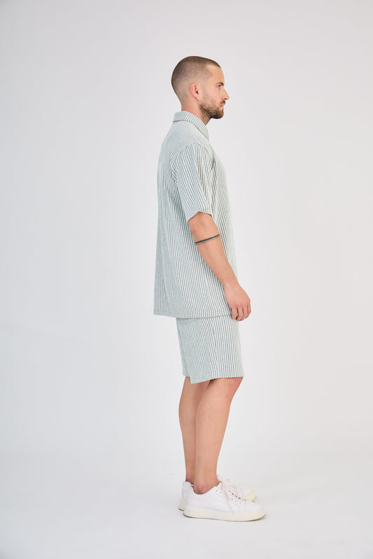 Ensemble Polo & Short Rayé - Vert