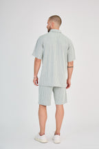 Striped Polo &amp; Shorts Set - Green