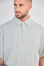 Striped Polo &amp; Shorts Set - Green