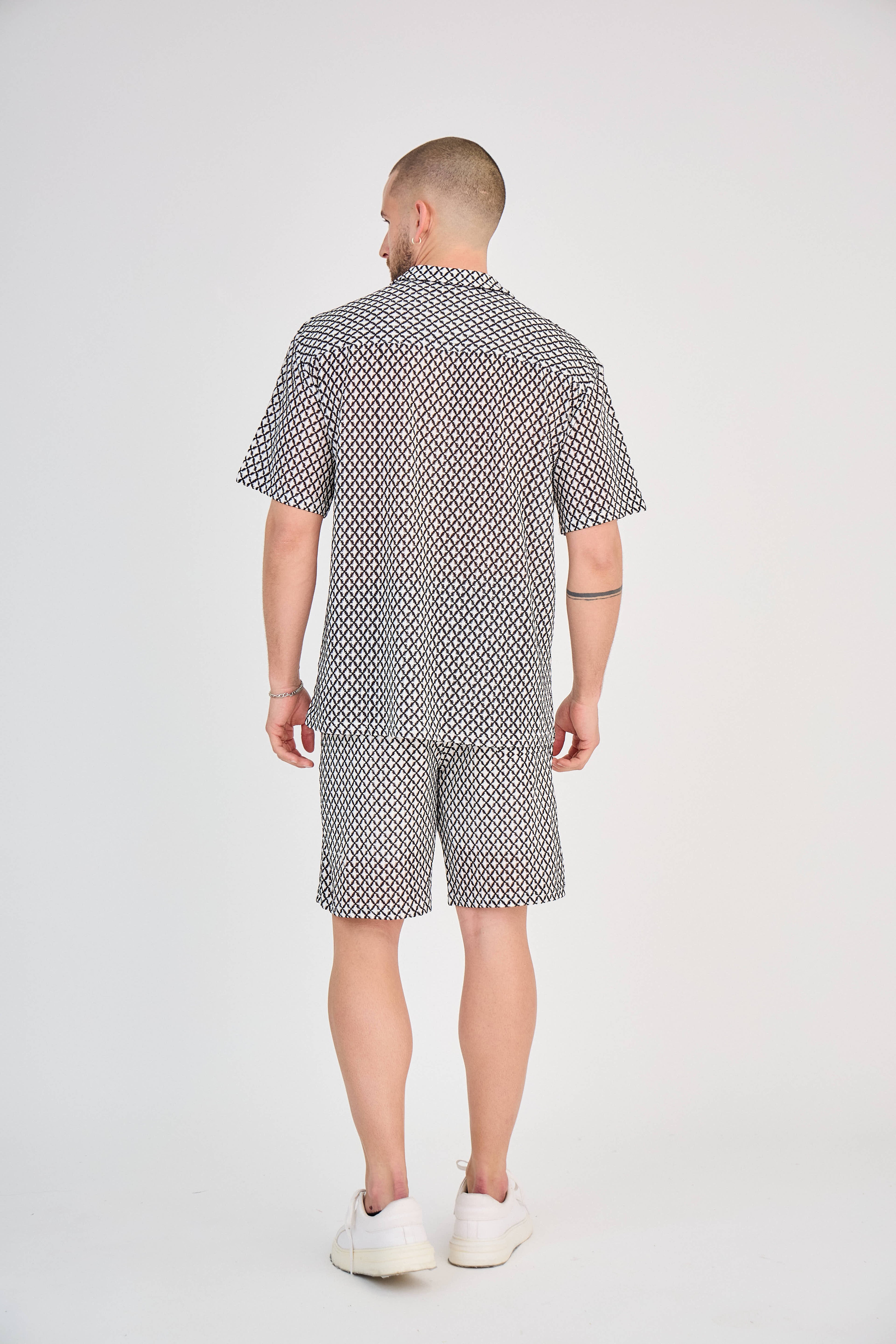 Ensemble Chemise & Short Losange - Noir