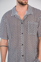 Ensemble Chemise & Short Losange - Noir