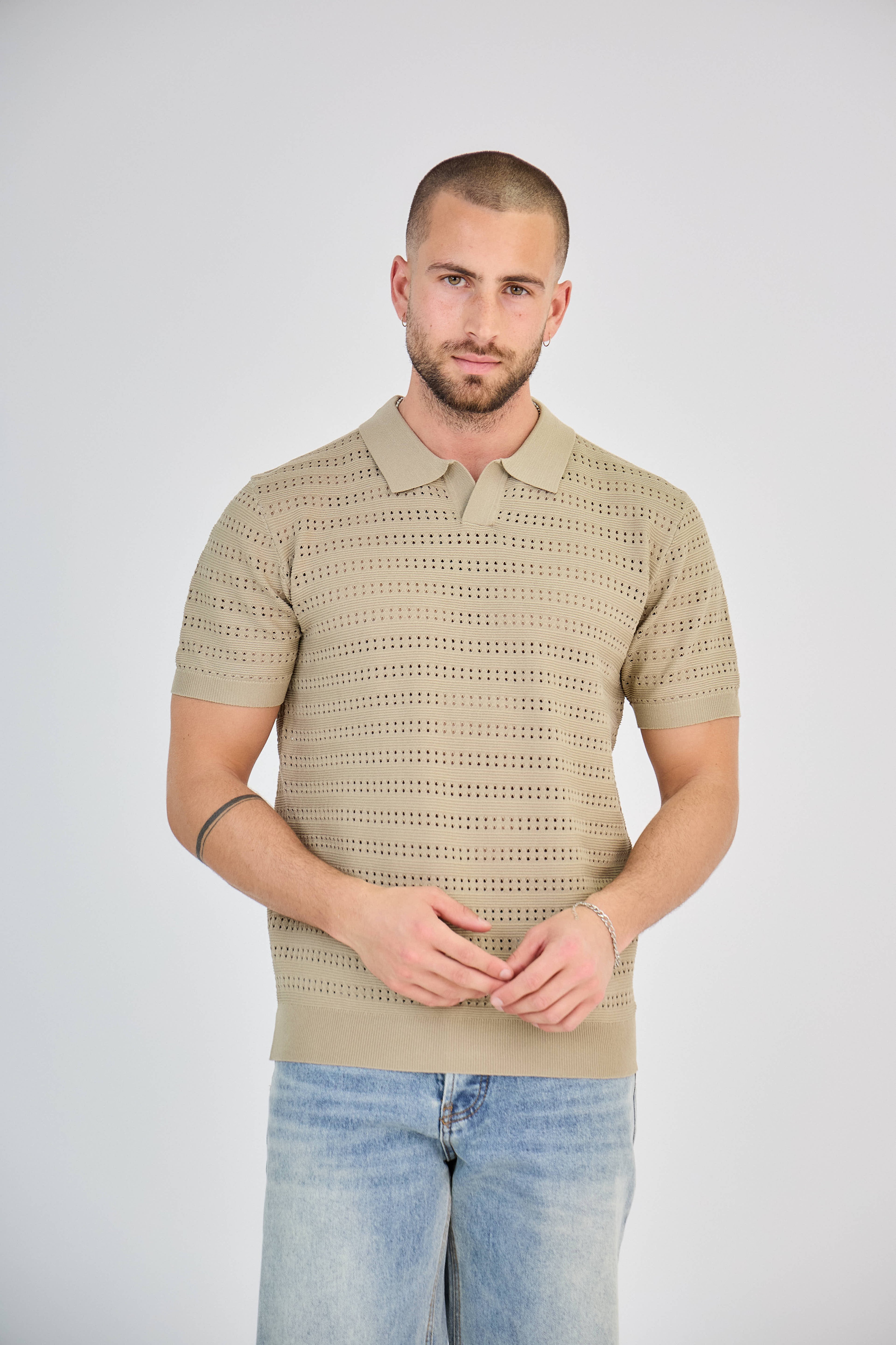 Polo en Maille Bleu Marine