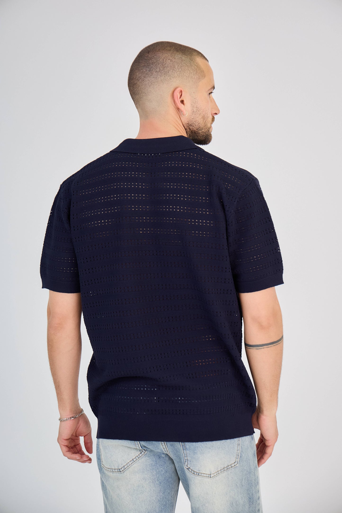 Polo en Maille Bleu Marine