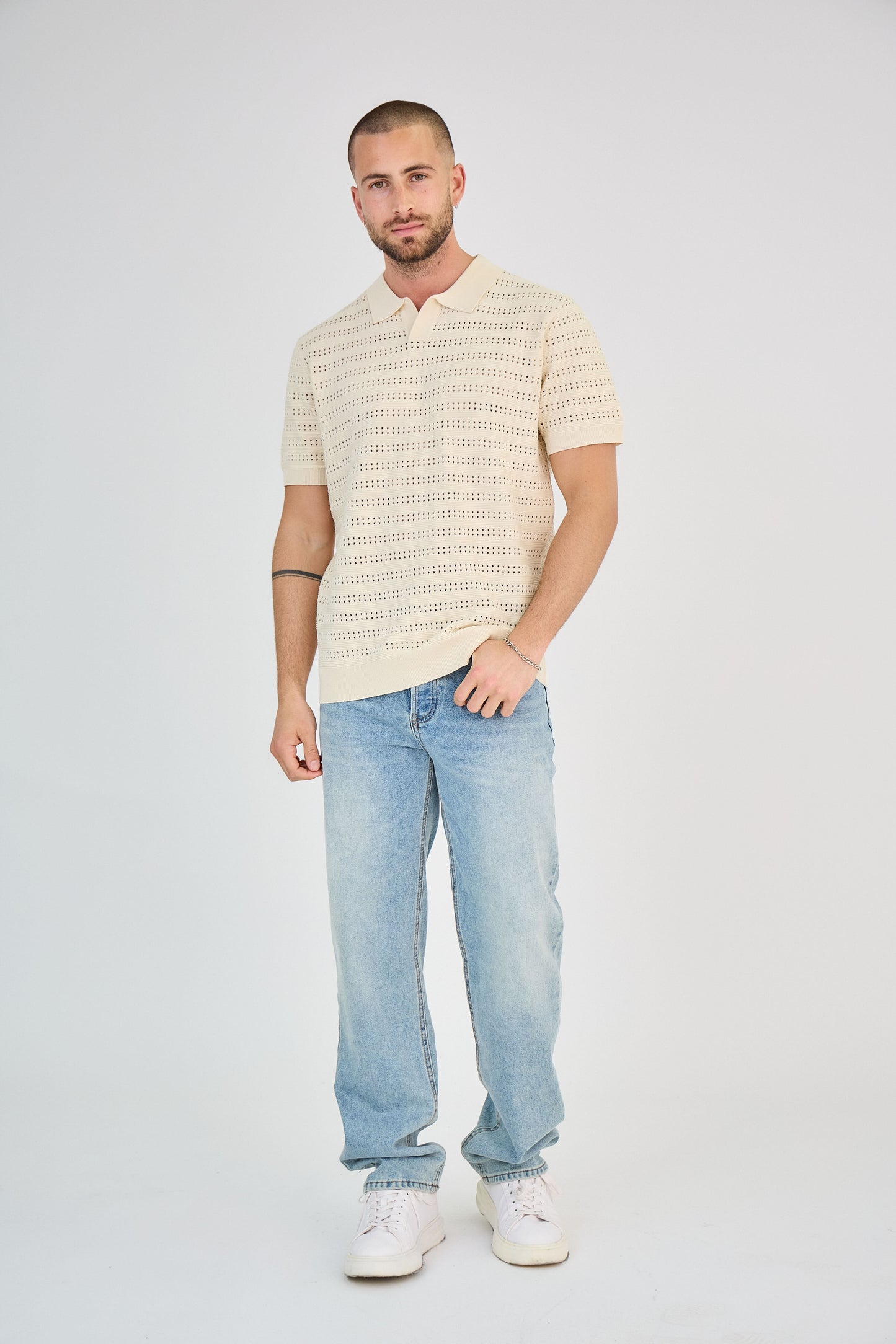 Polo en Maille Bleu Marine