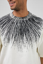T-shirt homme à manches courtes avec motif graphique rayonnant et strass