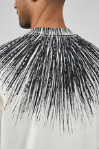T-shirt homme à manches courtes avec motif graphique rayonnant et strass