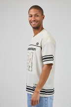 T-shirt Homme Style Sportif Texturé avec Numéro 24 et Manches Rayées
