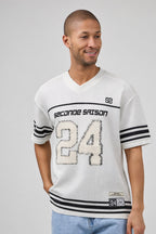 T-shirt Homme Style Sportif Texturé avec Numéro 24 et Manches Rayées
