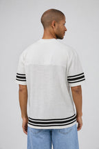 T-shirt Homme Style Sportif Texturé avec Numéro 24 et Manches Rayées