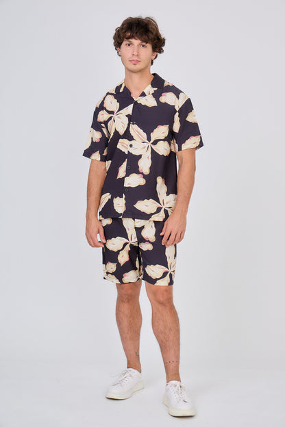 Ensemble Fluide Noir Fleurs