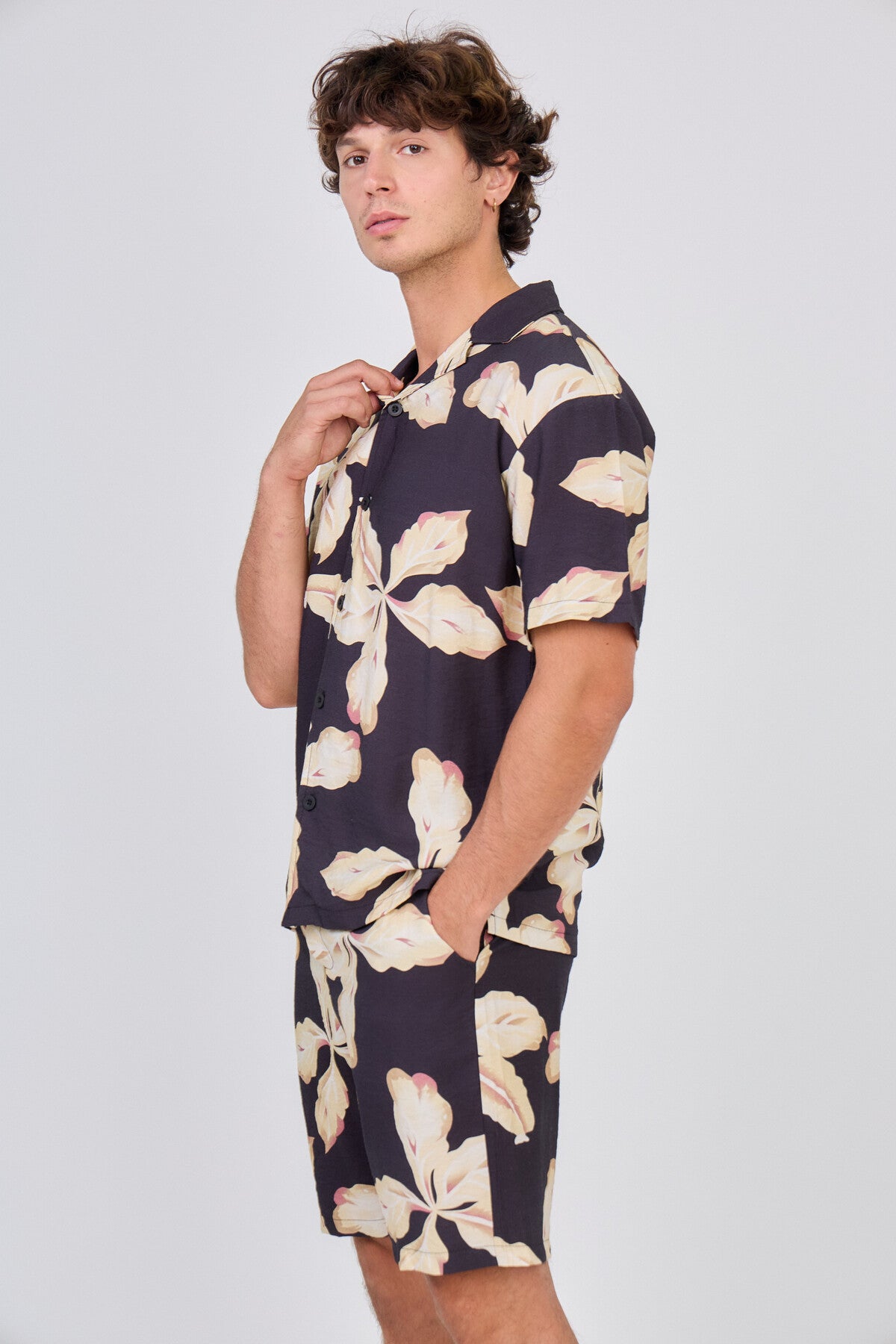 Ensemble Fluide Noir Fleurs