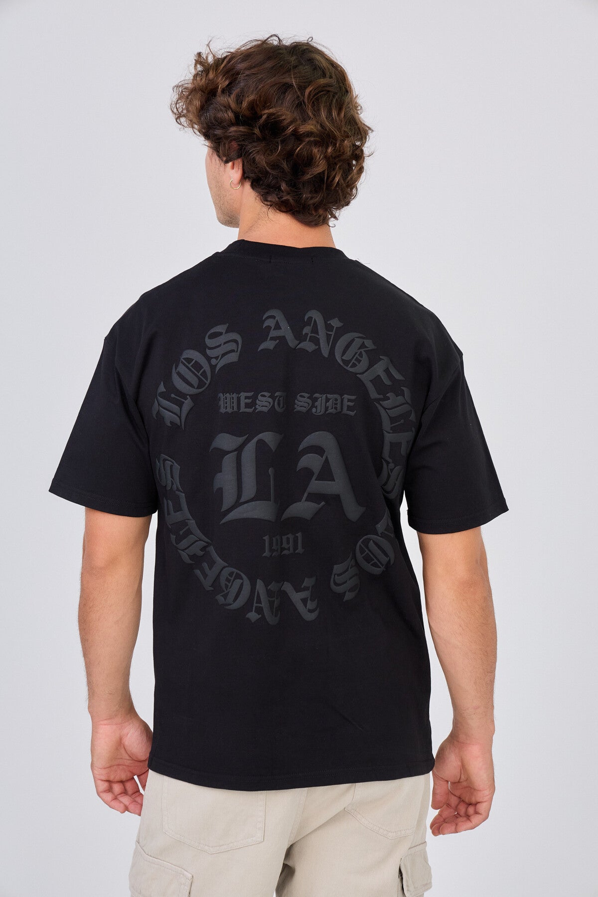 LA Embroidered Black T-Shirt
