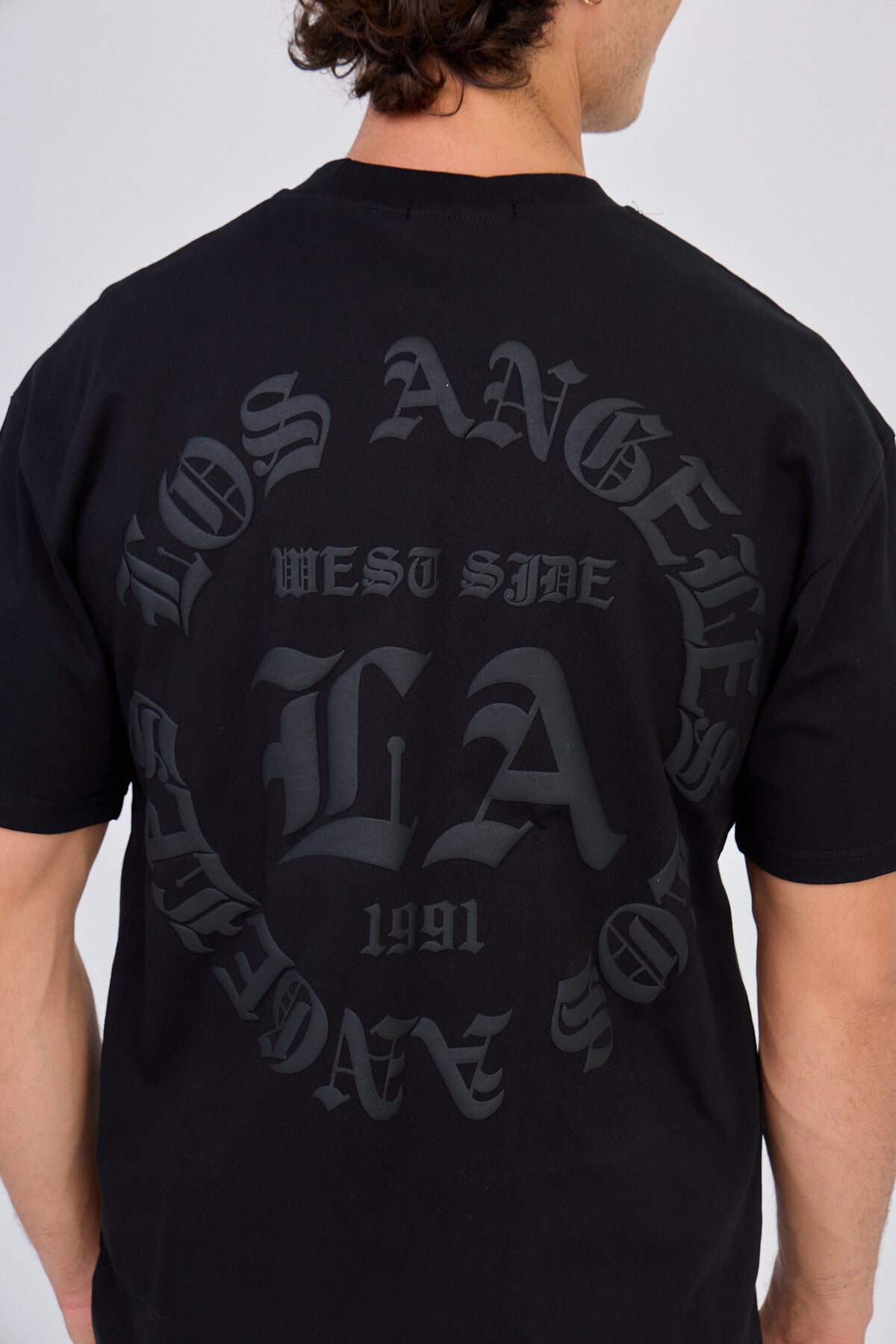 LA Embroidered Black T-Shirt