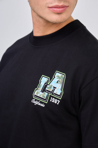 T-Shirt Noir Imprimé "LA California 1987"