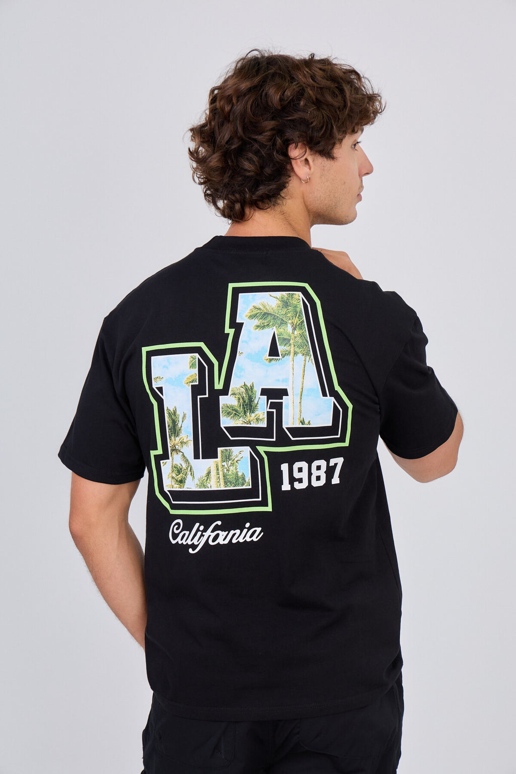 T-Shirt Noir Imprimé "LA California 1987"