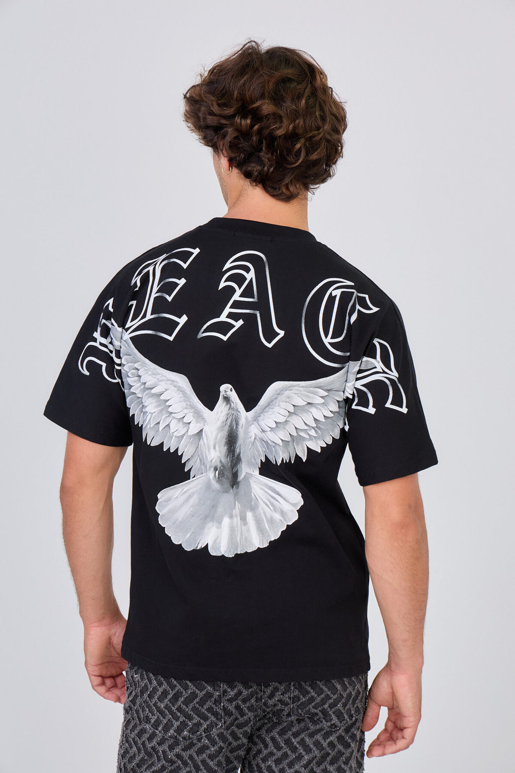 T-Shirt Noir Colombe Peace