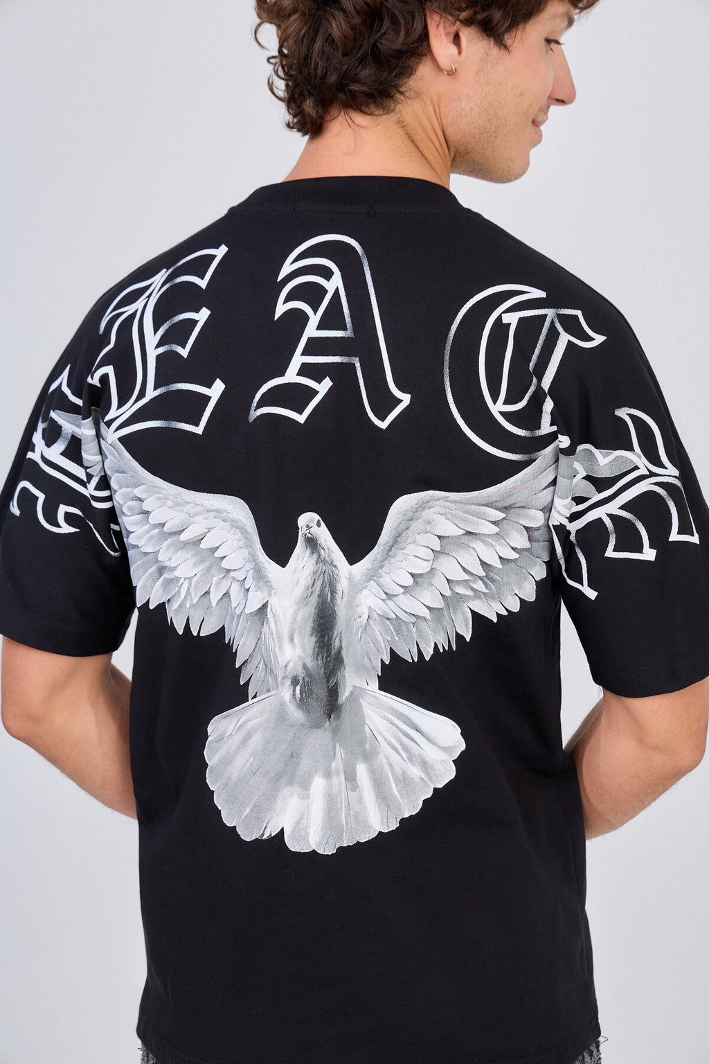 T-Shirt Noir Colombe Peace