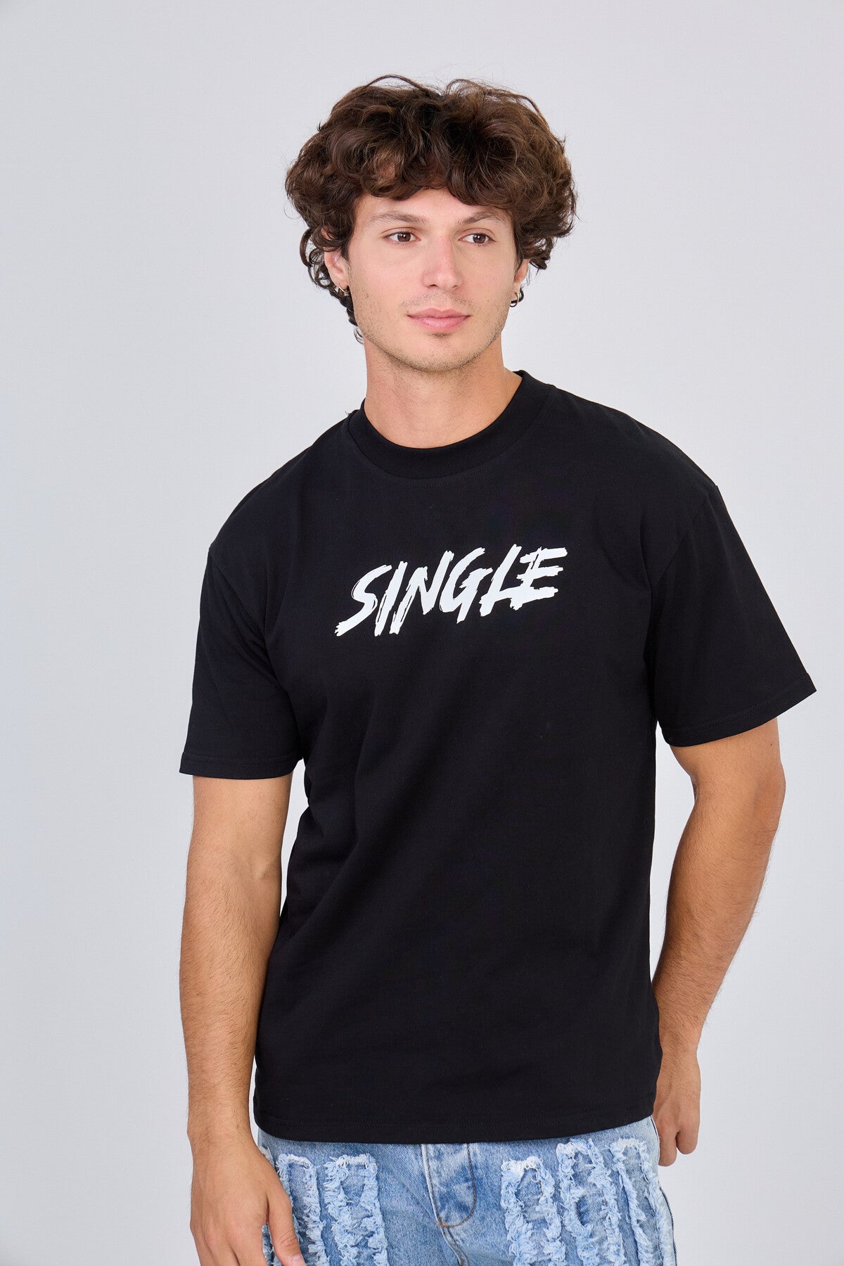 T-Shirt Noir Mona Lisa Puzzle Single