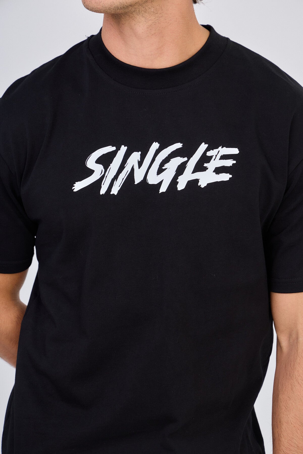 T-Shirt Noir Mona Lisa Puzzle Single